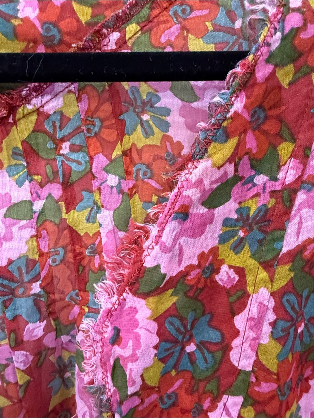 NATURAL LIFE Pink Floral V-Neck Boho Top - Picture 5 of 7